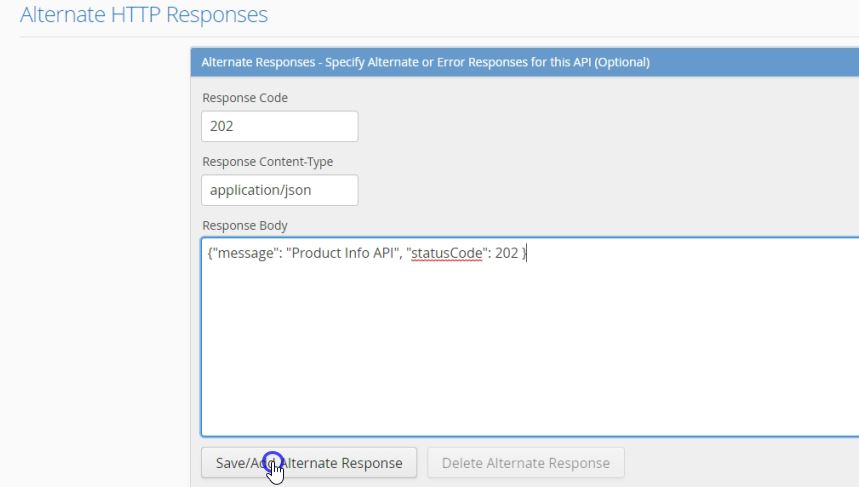 Defining an additional response that the mock API should be able to return in simulation mode.